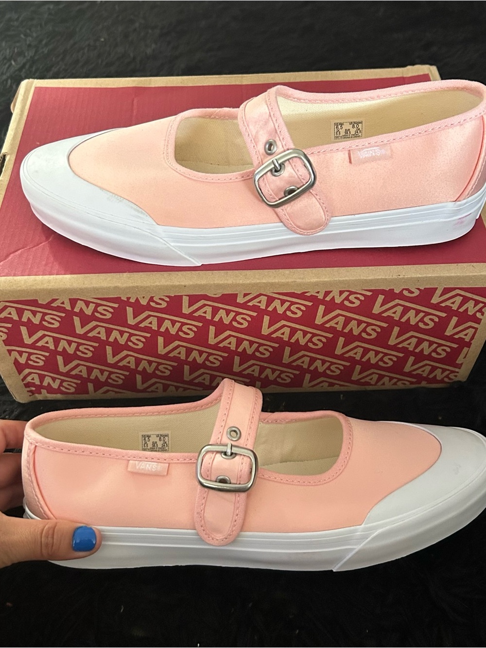 VANS Mary Jane Ballet Chintz Rose Pink buckle shoes sneakers women’s 8 new - Picture 7 of 8